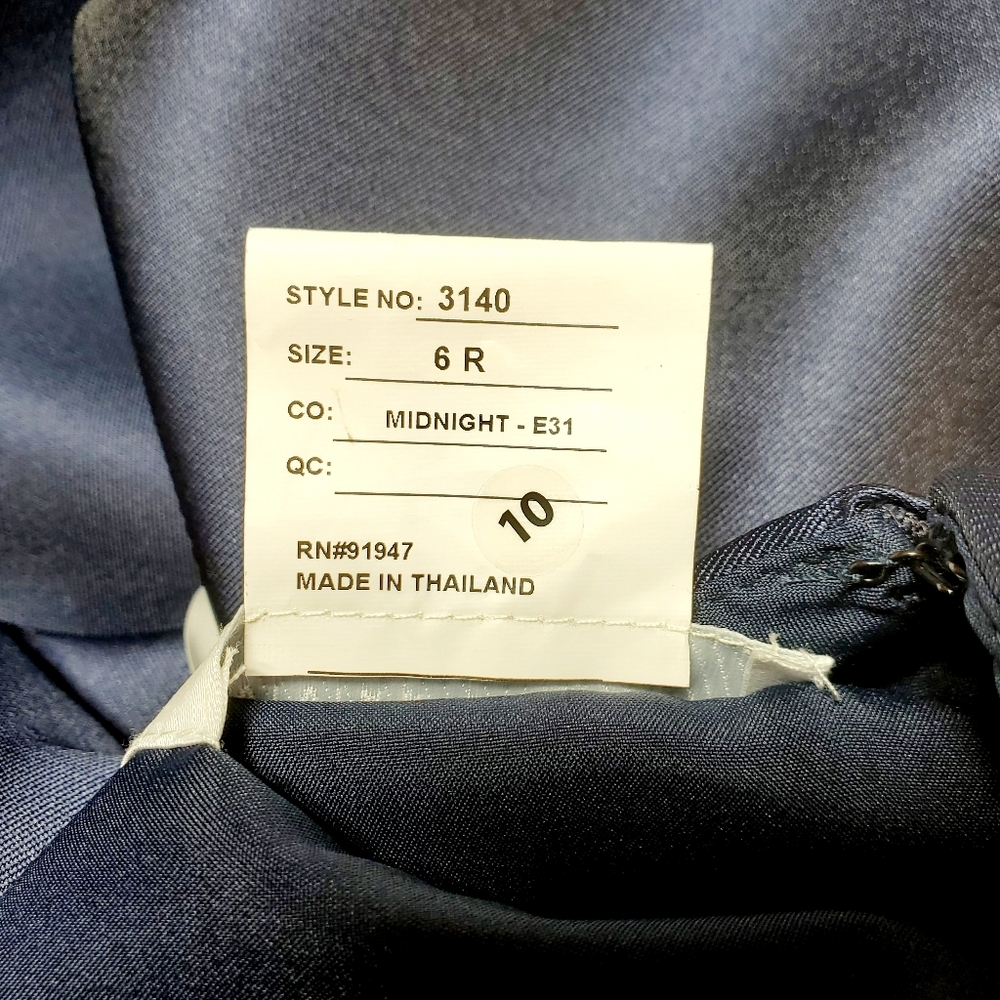 Dessy Collection Square Neck Satin Twill Midi Dress Full Skirt & Pockets Sz 6 - Picture 5 of 13